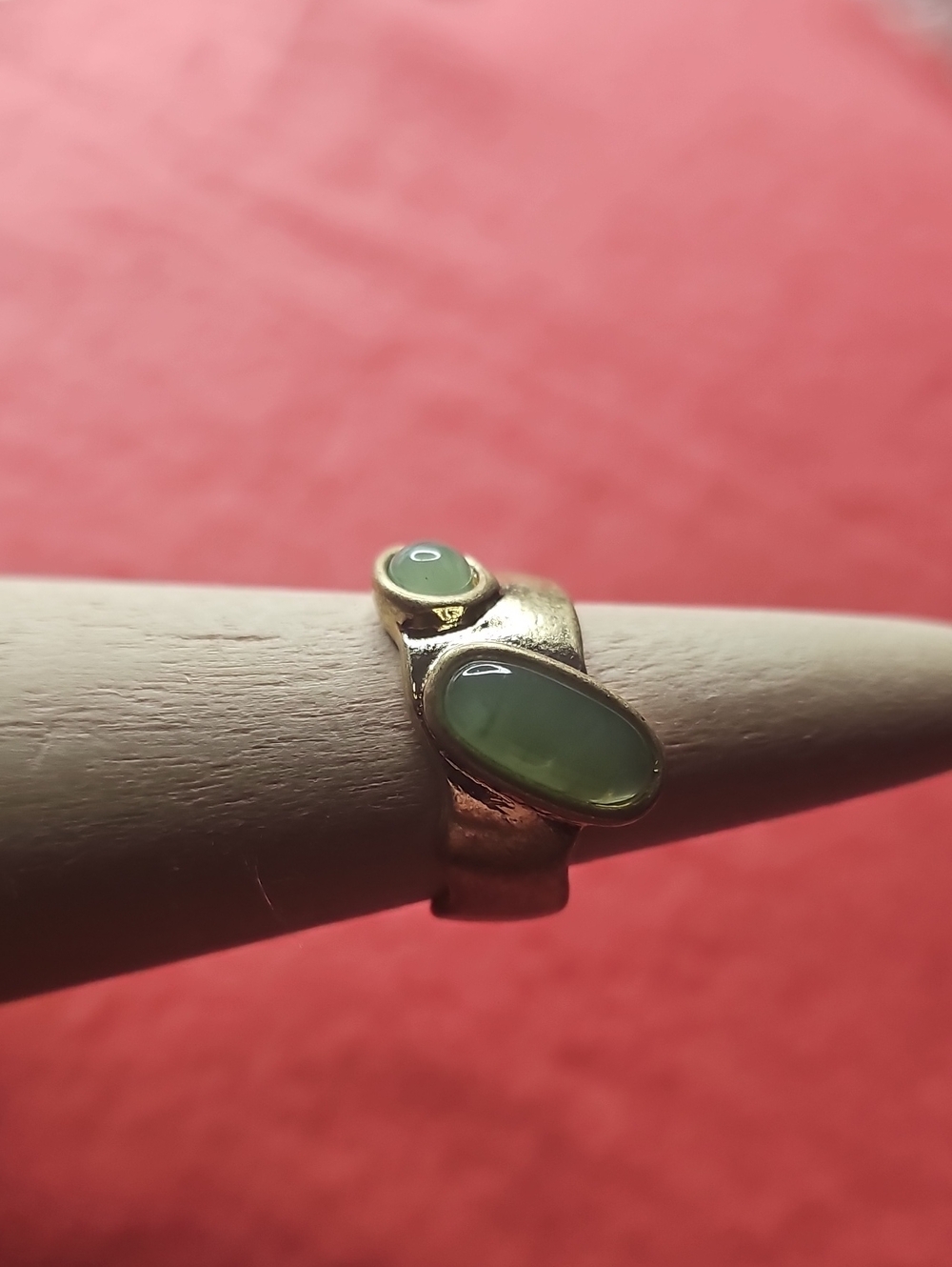 Gold-Tone Green Oval Stone Ring - Women Jewelry NWT FREE PEOPLE